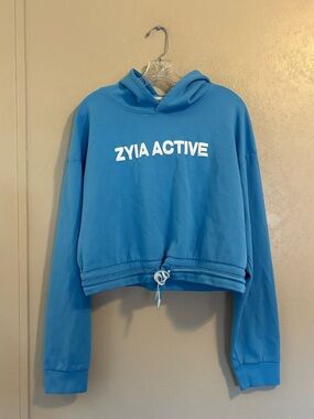 Zyia Active Cropped Drawstring Hoodie sz 2XL